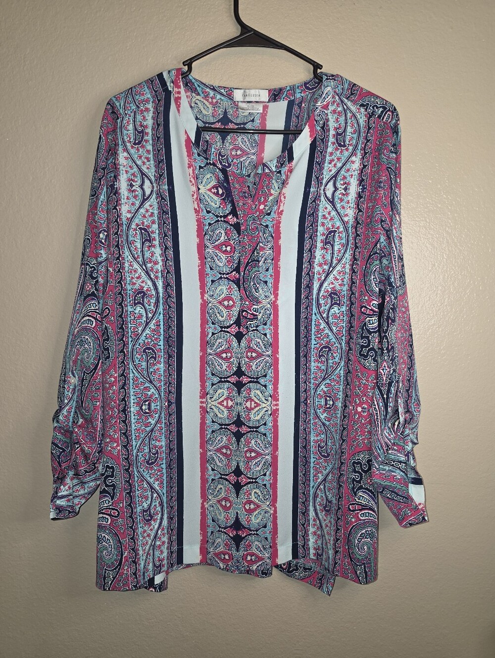 Van Heusen Navy, Pink & Aqua Paisley Panel Tunic
